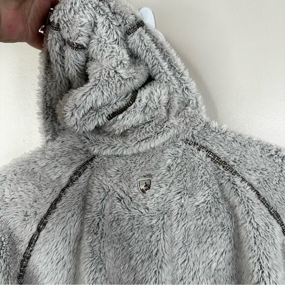 KUHL Fleece Flight Jacket in Stone Womens Medium Full Zip Outdoor Hooded Coat - Picture 14 of 15